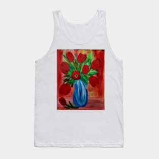 A burst of color and positive energy came to life in this painting. Some tulips in vase Tank Top